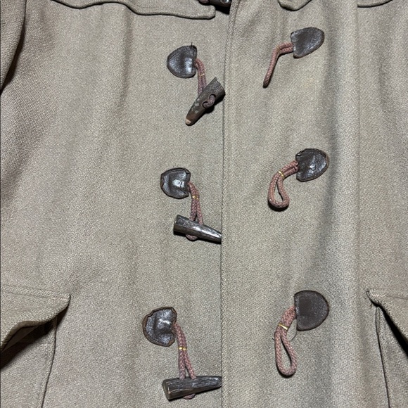 Vintage Men's L/XL Woolrich 100% Wool Sz 44 Brown/Taupe Pea Coat Rare color - Picture 3 of 8
